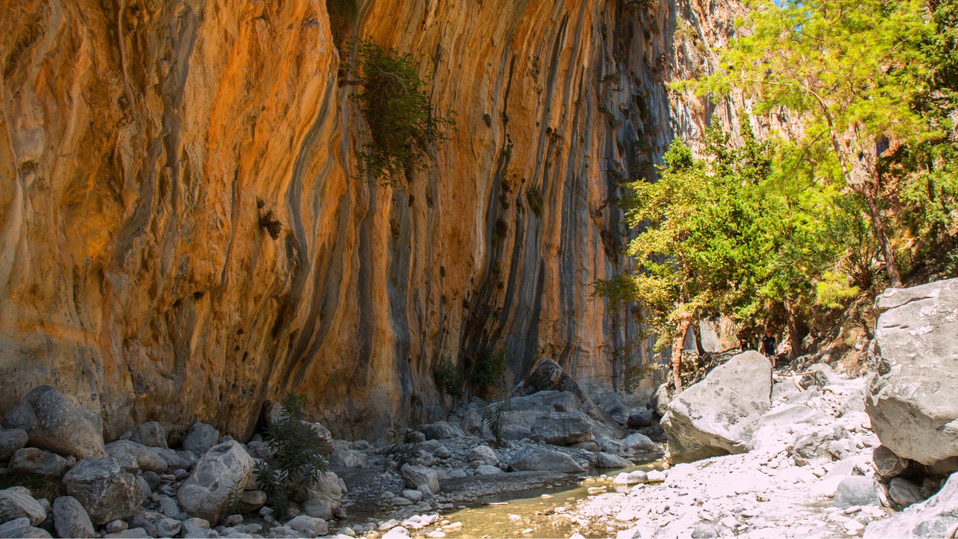 Ancient trails in Samaria Gorge Crete